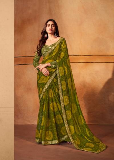 GERUA BY STAVAN DESIGNER CHIFFON SAREE WHOLESALER IN SURAT